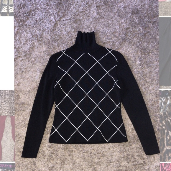 Black Nylon Turtle Neck Sweater - Picture 1 of 3